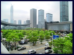 Futian district skyline, Civic Center and library.